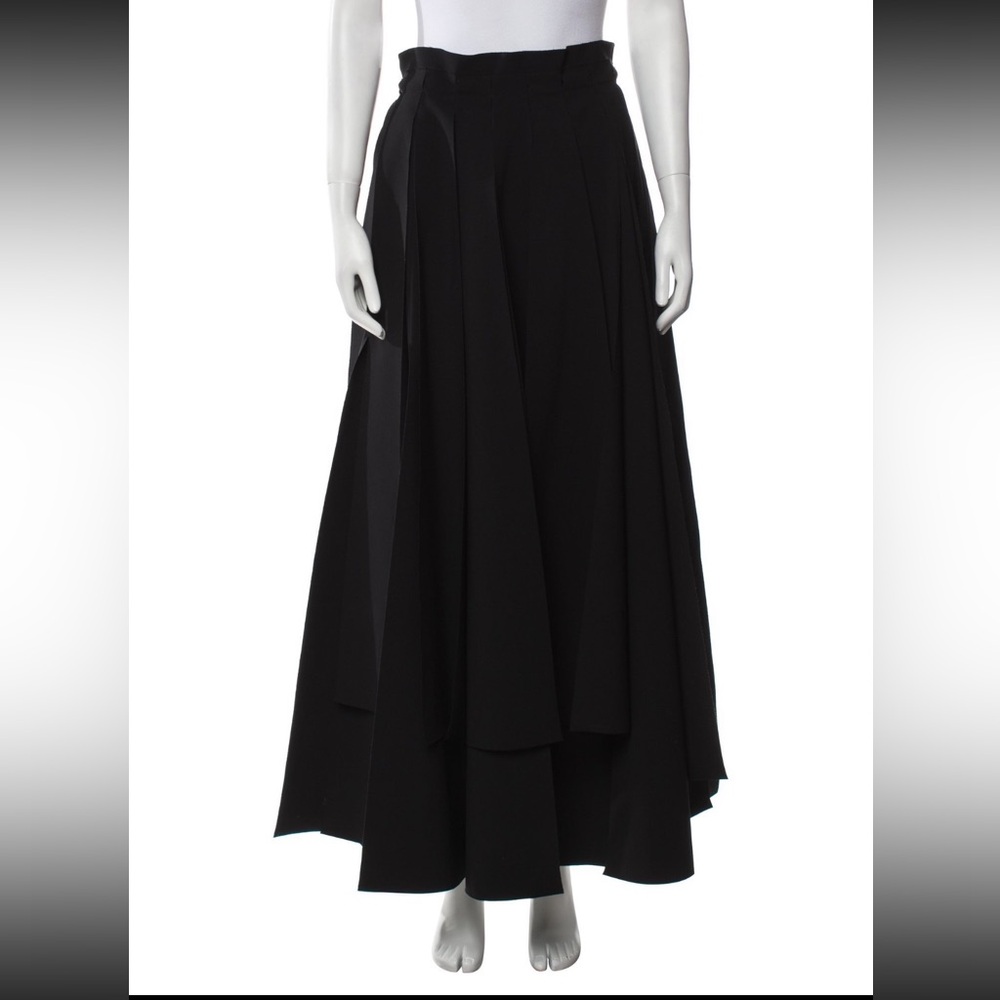 $1275 A.W.A.K.E Mode black double layered Maxi skirt